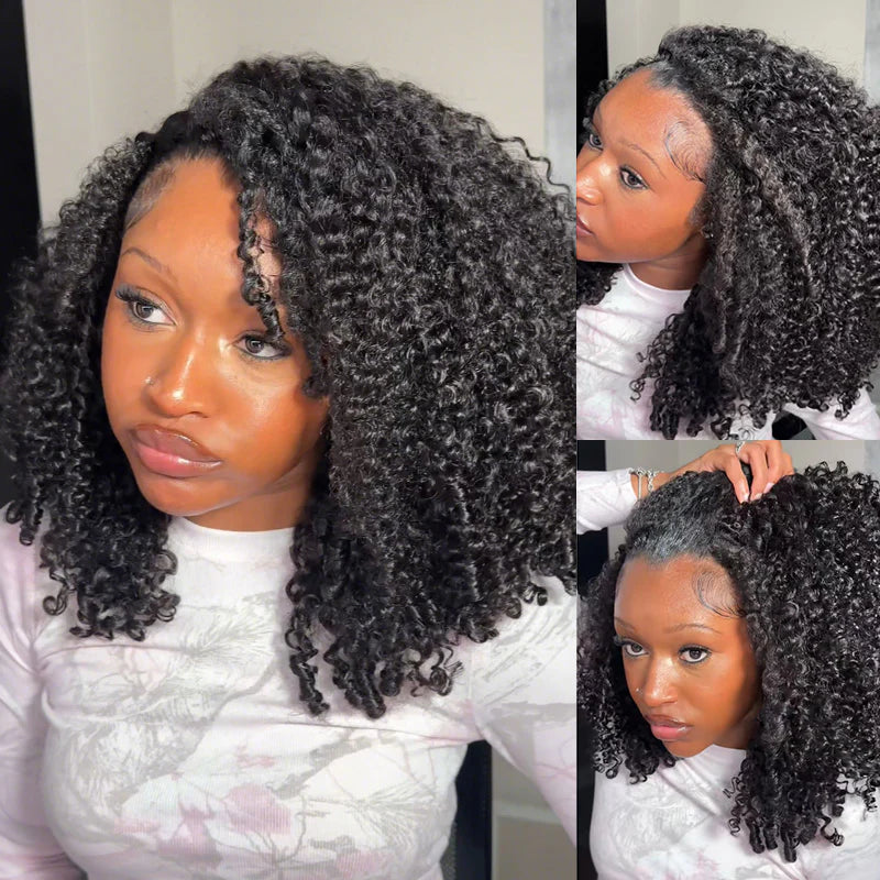 [WEAR GO HALF WIG] HWP Lux Half Wig Human Hair Glueless Wigs Upgrade 3 IN 1 Half Wig Kinky curly